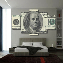 100 Dollar Bill Benjamin Franklin Money Wall Art Decor Canvas Printing
