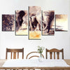 Image of Abstract African Elephant Herd Wall Art Decor Canvas Printing