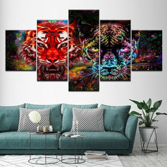Abstract Art Lion and Leopard Wall Art Decor Canvas Printing
