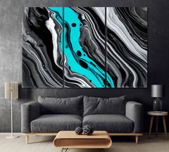 Abstract Black Marble Wall Art Decor Canvas Printing-3Panels
