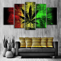 Abstract Cannabis Leaf Wall Art Decor Canvas Printing