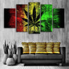 Image of Abstract Cannabis Leaf Wall Art Decor Canvas Printing