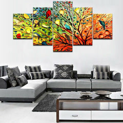 Abstract Colorful Birds and Tree Wall Art Decor Canvas Printing