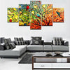 Image of Abstract Colorful Birds and Tree Wall Art Decor Canvas Printing