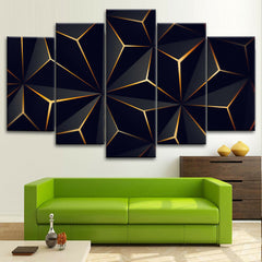 Abstract Geometric Gold Triangle Wall Art Decor Canvas Printing