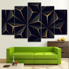 Image of Abstract Geometric Gold Triangle Wall Art Decor Canvas Printing