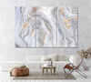 Image of Abstract Grey Marble Wall Art Decor Canvas Printing-3Panels
