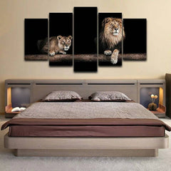 Abstract Lion Couple Wall Art Decor Canvas Printing