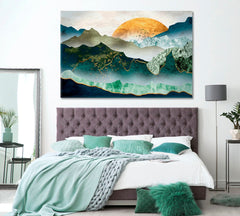 Abstract Mountains at Sunset Wall Art Canvas Printing Decor-1Panel