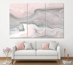 Abstract Pink Marble Wall Art Decor Canvas Printing-3Panels