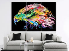 Abstract Rainbow Eagle Wall Art Decor Canvas Printing