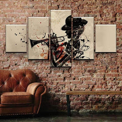 Abstract Trumpet Jazz Music Wall Art Decor Canvas Printing