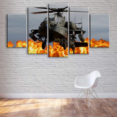 Apache Attack Helicopter Wall Art Decor Canvas Printing