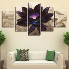 Black Lotus Flower Magic Wall Art Decor Canvas Printing