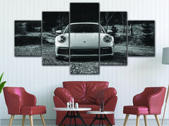 Black & White Porsche 911 Wall Art Decor Canvas Printing