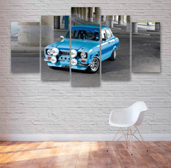 Blue Classic Car Wall Art Decor Canvas Printing
