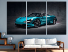 Blue McLaren Super Car Wall Art Decor Canvas Printing
