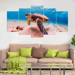 Cayman Turtle Underwater Wild Life Wall Art Decor Canvas Printing