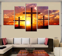 Christian Cross Sunset Jesus Wall Art Decor Canvas Printing
