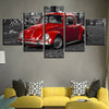Image of Classic Red Car Wall Art Decor Canvas Printing