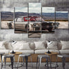 Image of Classic Silver Muscle Ford Mustang Car Wall Art Decor Canvas Printing