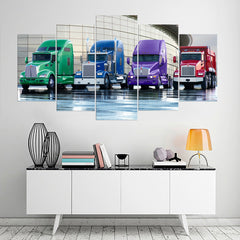 Colorful Trucks Car Automobile Wall Art Decor Canvas Printing