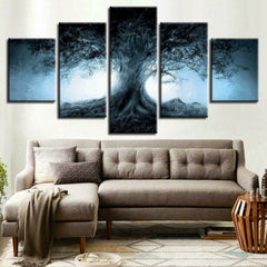 Dark Forest Fantasy Tree Shadow Wall Art Decor Canvas Printing