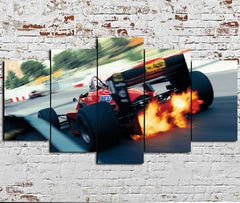 F1 Car Racing Action Wall Art Decor Canvas Printing