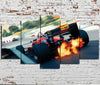 Image of F1 Car Racing Action Wall Art Decor Canvas Printing