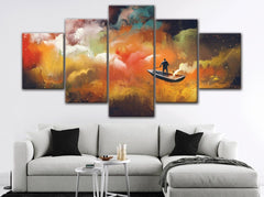 Fantasy Flying Boat Wall Art Decor Canvas Printing