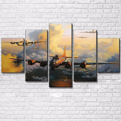 Flying Aircraft Carrier Vintage Wall Art Decor Canvas Printing
