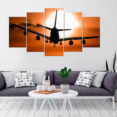 Flying Passenger Airplane Wall Art Decor Canvas Printing
