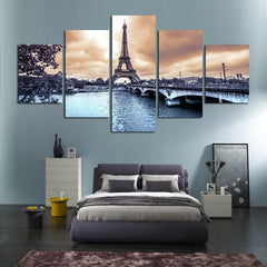 France Paris Romantic Eiffel Tower Wall Art Decor Canvas Printing
