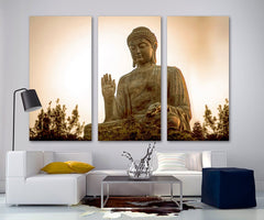 Giant Buddha Meditation Religion Wall Art Decor Canvas Printing