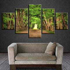 Green Forest Trees Pathway Landscape Wall Art Decor Canvas Printing