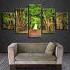Image of Green Forest Trees Pathway Landscape Wall Art Decor Canvas Printing