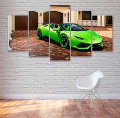 Green Super Sports Car Wall Art Decor Canvas Printing