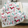 Image of Dachshund Lover Sherpa Fleece Blanket Cartoon Plush Throw for Kid Adult Thin Quilt