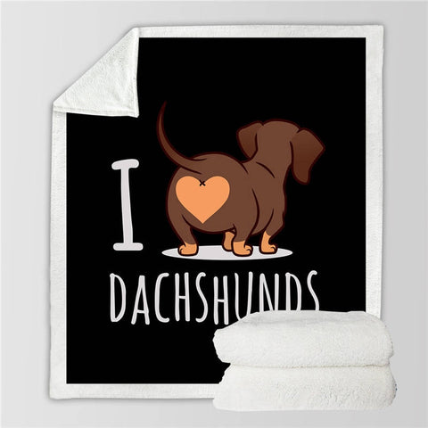 Dachshund Lover Sherpa Fleece Blanket Cartoon Plush Throw for Kid Adult Thin Quilt