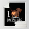Image of Dachshund Lover Sherpa Fleece Blanket Cartoon Plush Throw for Kid Adult Thin Quilt