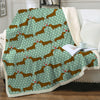 Image of Dachshund Lover Sherpa Fleece Blanket Cartoon Plush Throw for Kid Adult Thin Quilt