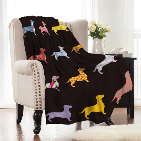 Dachshund Lover Sherpa Fleece Blanket Cartoon Plush Throw for Kid Adult Thin Quilt