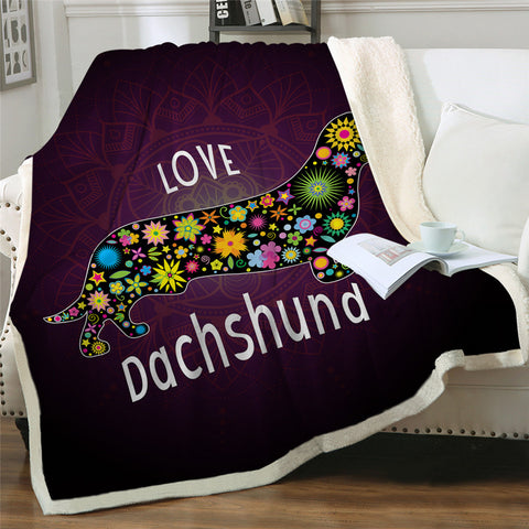 Dachshund Lover Sherpa Fleece Blanket Cartoon Plush Throw for Kid Adult Thin Quilt