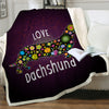 Image of Dachshund Lover Sherpa Fleece Blanket Cartoon Plush Throw for Kid Adult Thin Quilt