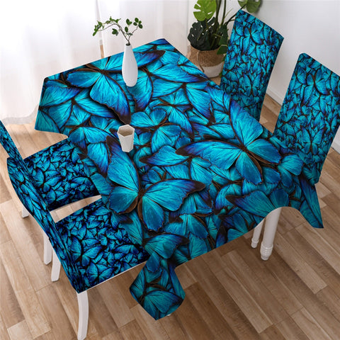 Flying Butterfly Waterproof Rectangular Dinner Tablecloth