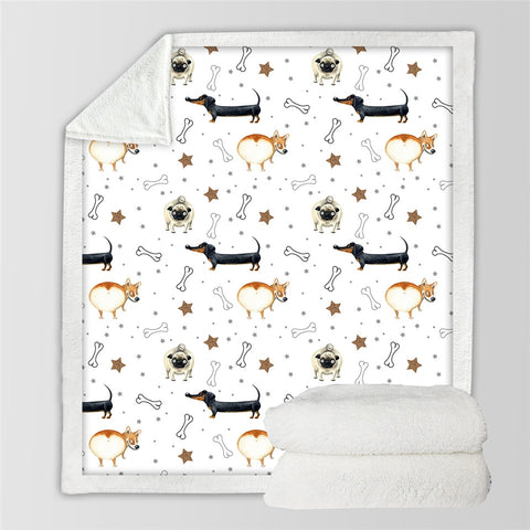 Dachshund Lover Sherpa Fleece Blanket Cartoon Plush Throw for Kid Adult Thin Quilt