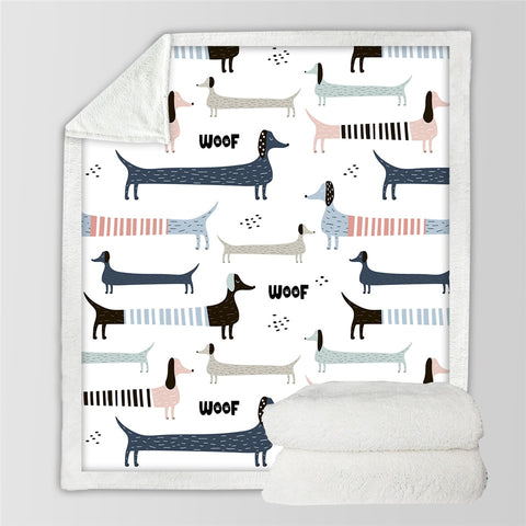Dachshund Lover Sherpa Fleece Blanket Cartoon Plush Throw for Kid Adult Thin Quilt