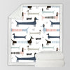 Image of Dachshund Lover Sherpa Fleece Blanket Cartoon Plush Throw for Kid Adult Thin Quilt
