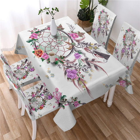 Dreamcatcher Mandala Bohemian Waterproof Rectangular Dinner Tablecloth