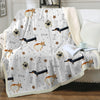 Image of Dachshund Lover Sherpa Fleece Blanket Cartoon Plush Throw for Kid Adult Thin Quilt